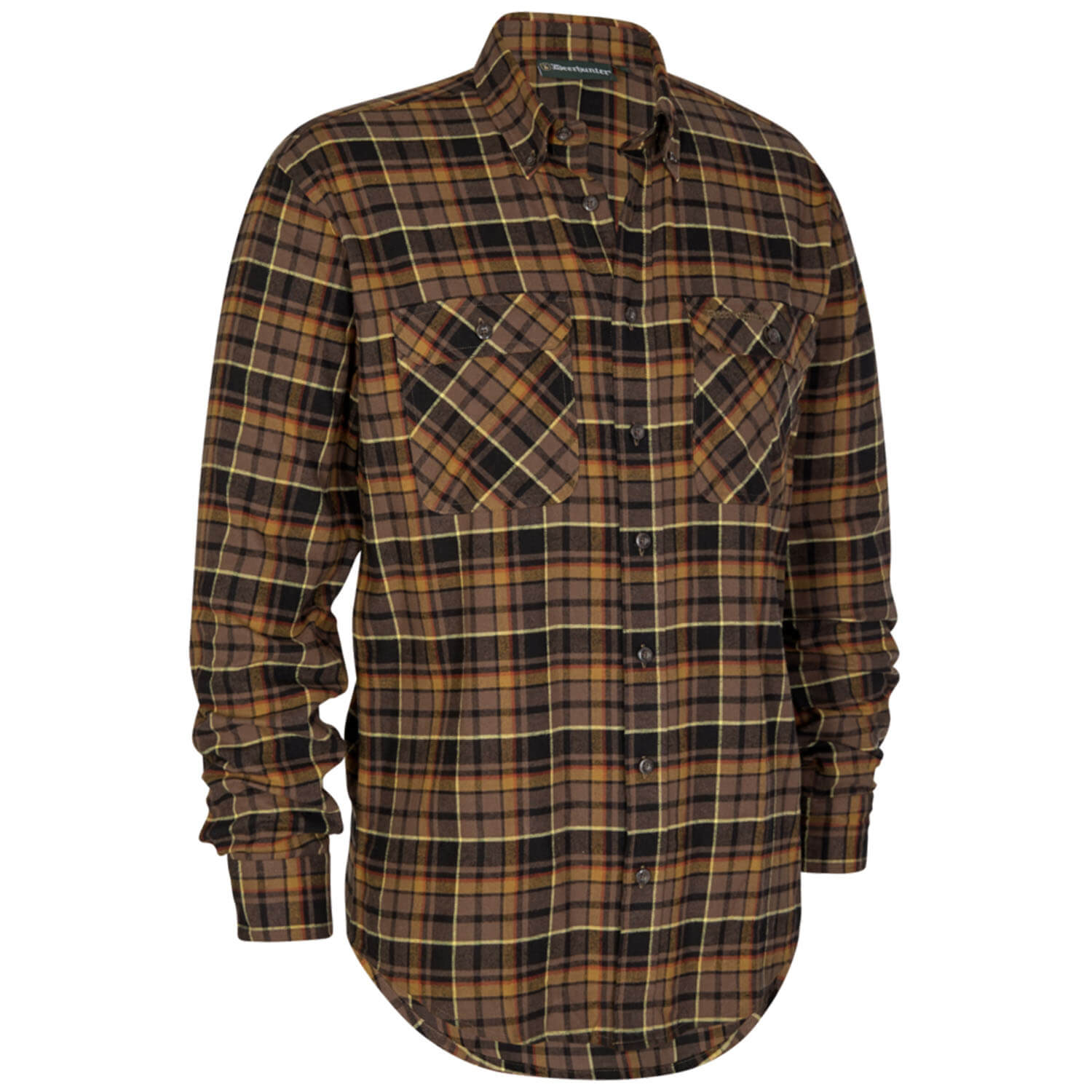  Deerhunter Marvin flanellen overhemd (Bruin geruit) - Overhemden