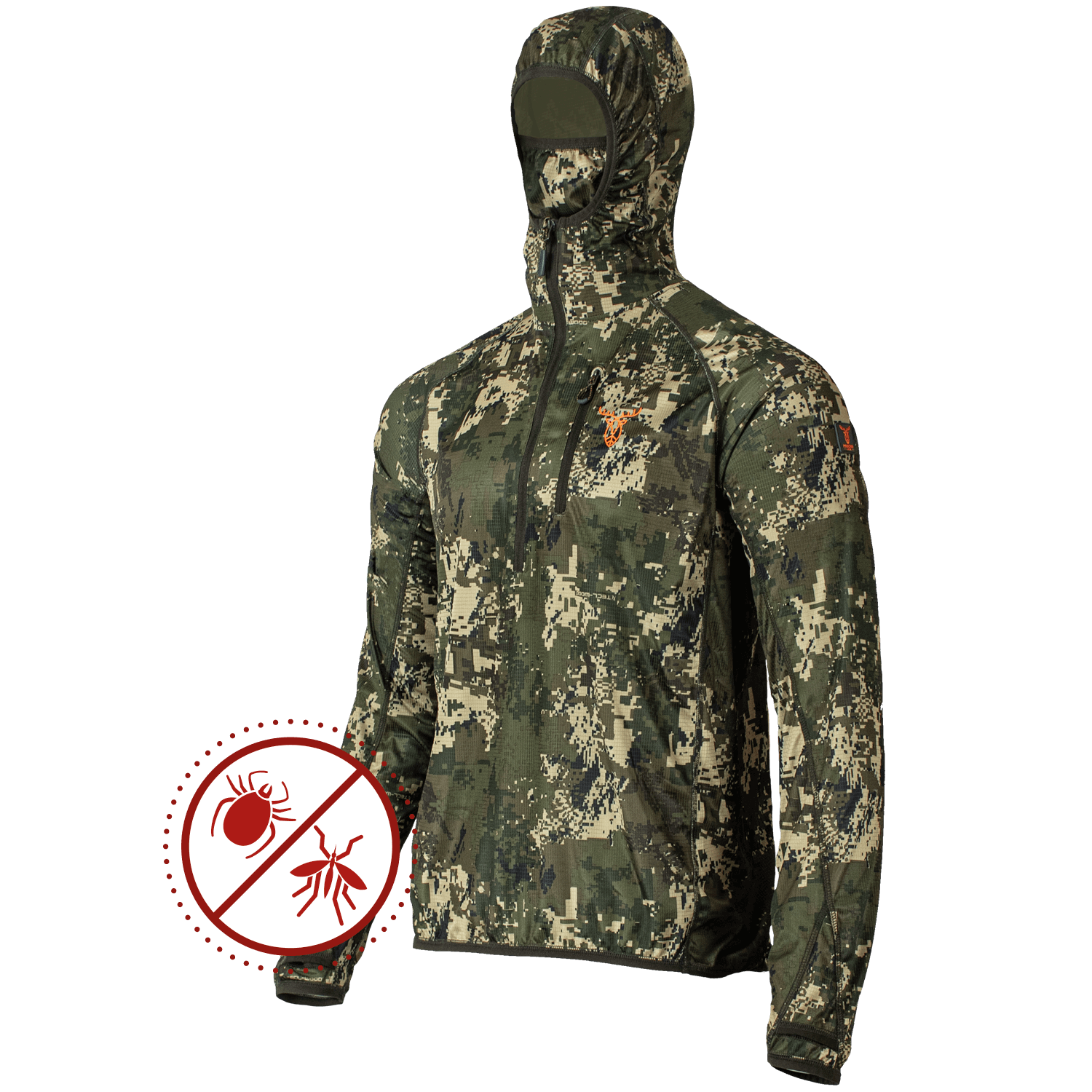  Pirscher Gear Ultralicht Tanatex overhemd met capuchon (Optimax) - Camouflage Kleding