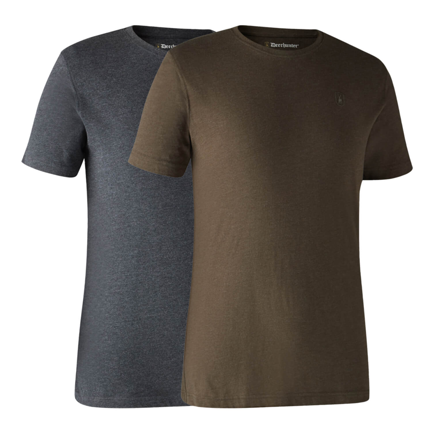  Deerhunter Basic T-shirt 2-pack (bruin/grijs)