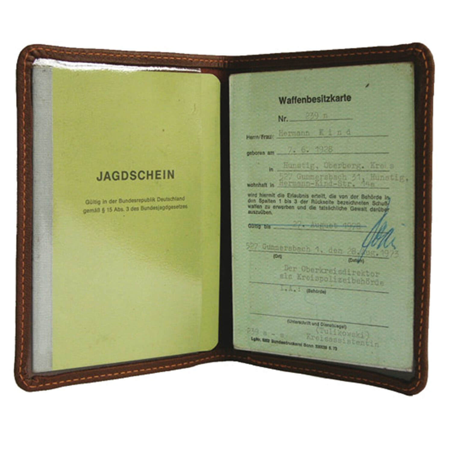 Akah Etui voor jachtvergunning met yakleer