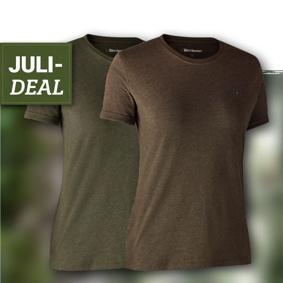 Deerhunter Damen T-Shirt Basic 2er-Pack (Grün/Braun) - Blouses & shirts