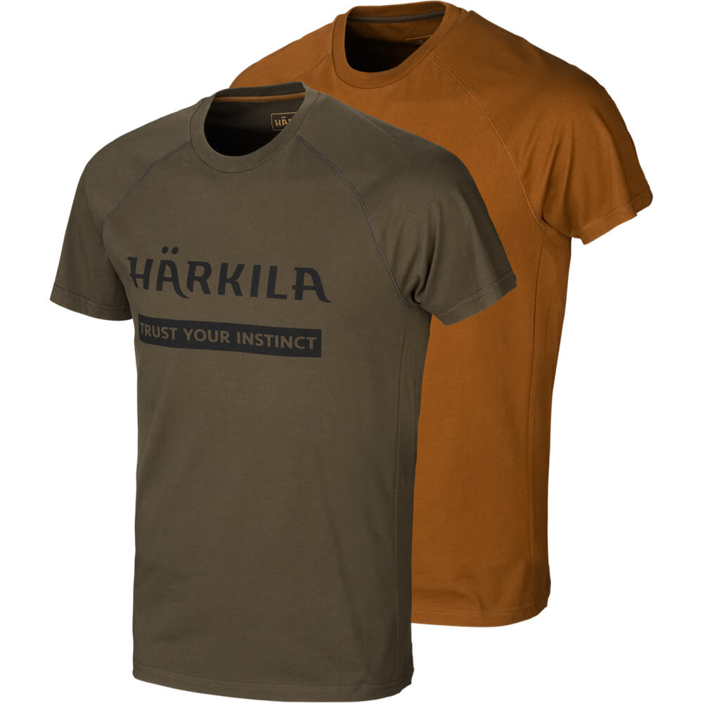  Härkila T-shirt 2-pack Logo (Willow Green/Rustique) - Jachtshirts