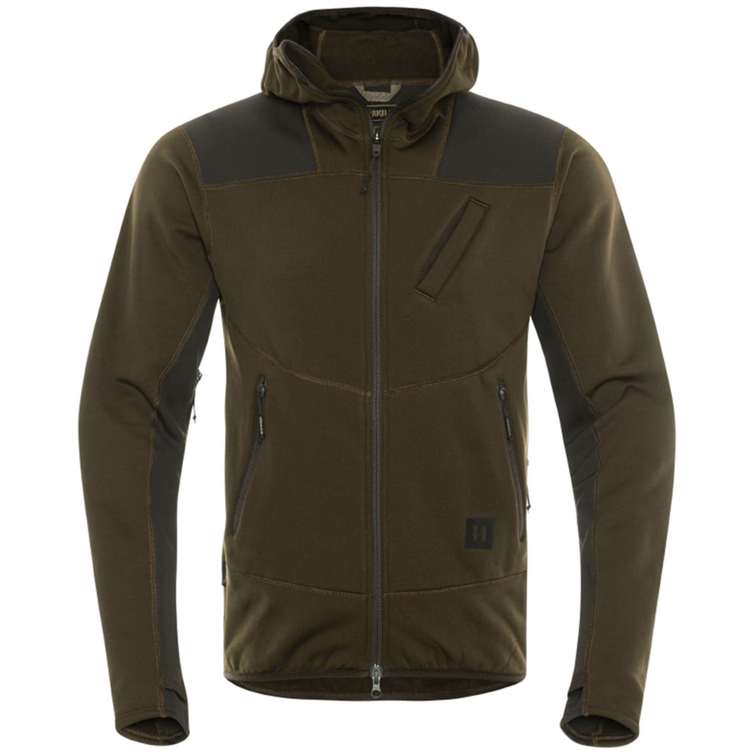  Härkila Deer Stalker fleece hoodie (groen/bruin) - Jachtjassen