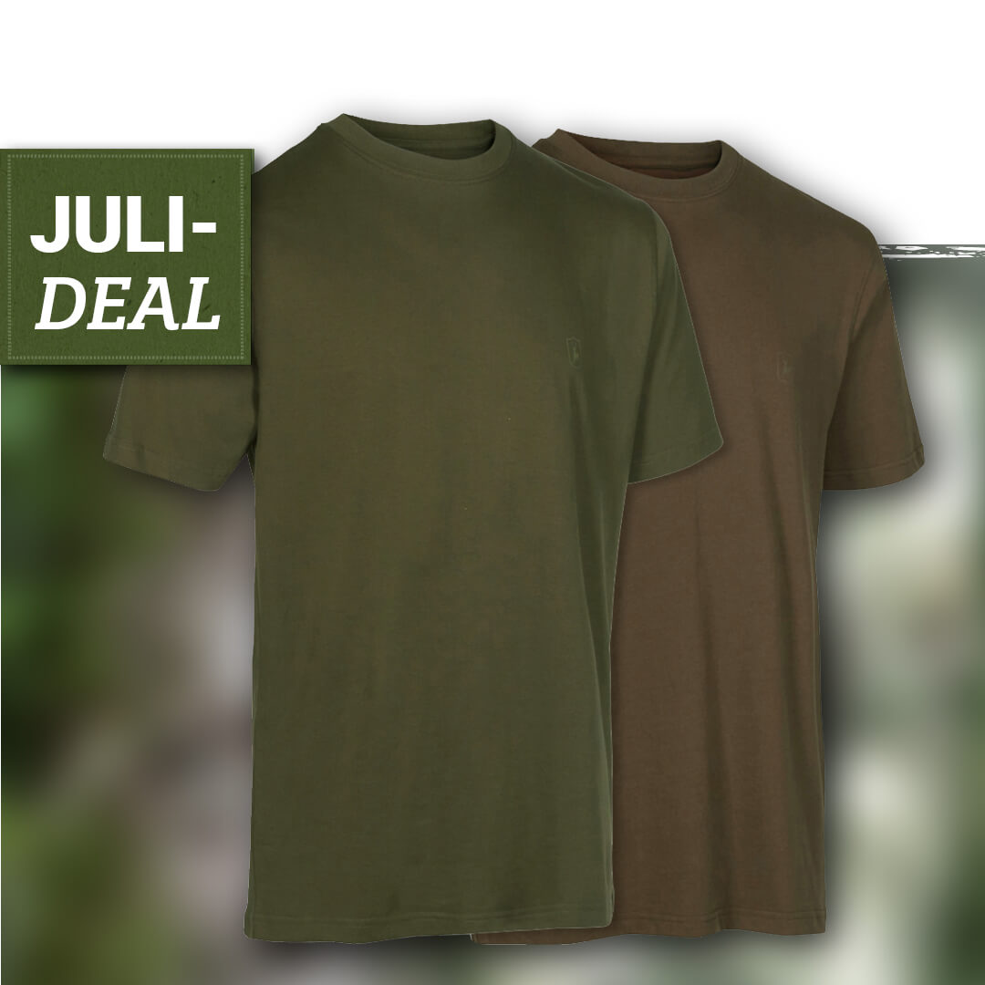  Deerhunter T-shirt (set van 2) groen/bruin - Jachtshirts