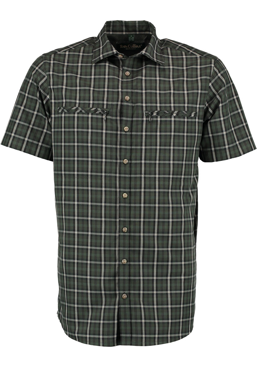  Tom Collins Regular fit overhemd met korte mouwen (donkergroen) - Overhemden