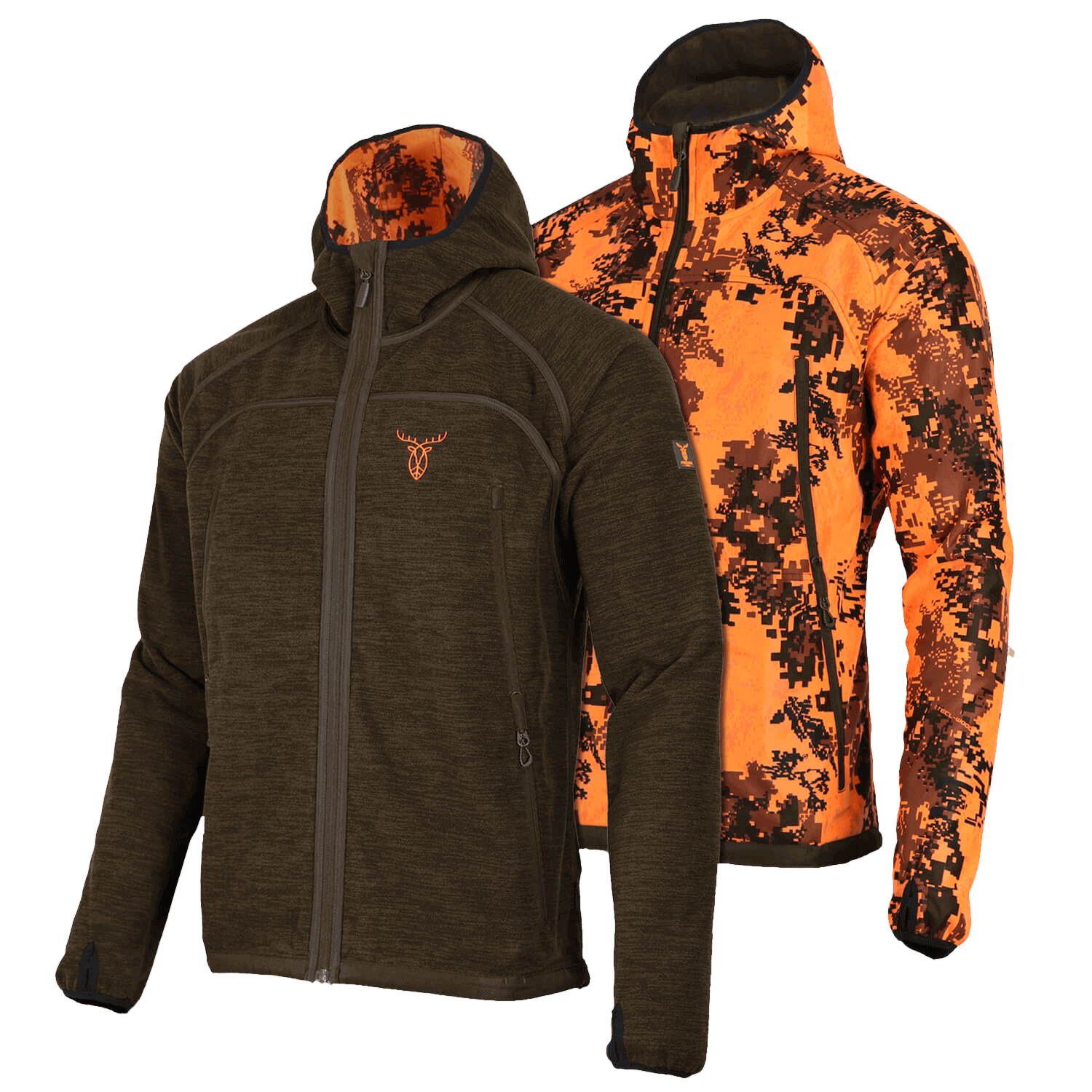 Pirscher Gear Omkeerbare Hoodie Jas (Blaze/Bruin)