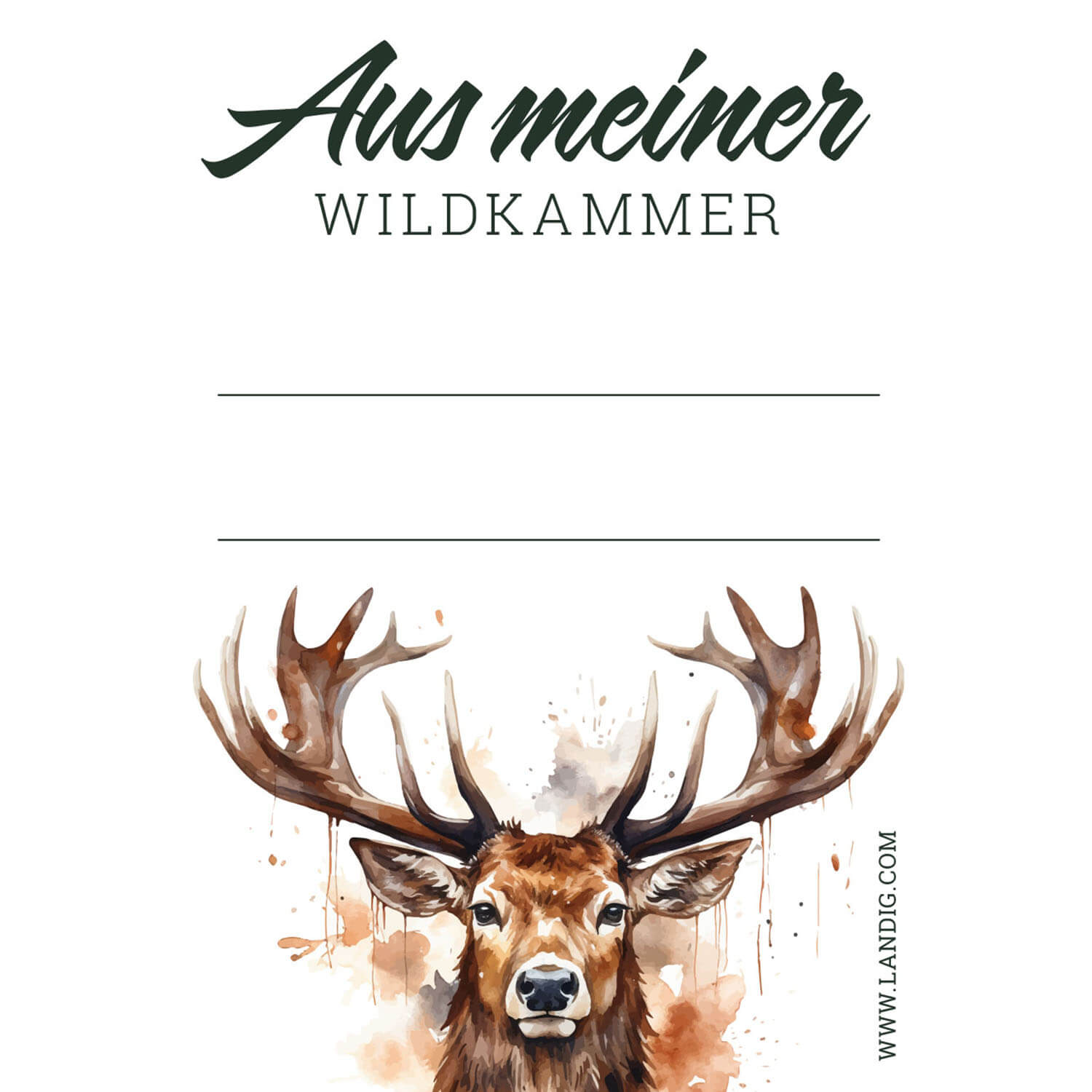  Landig Jachtetiketten "Van mijn WILDKAMMER - Wildverwerking