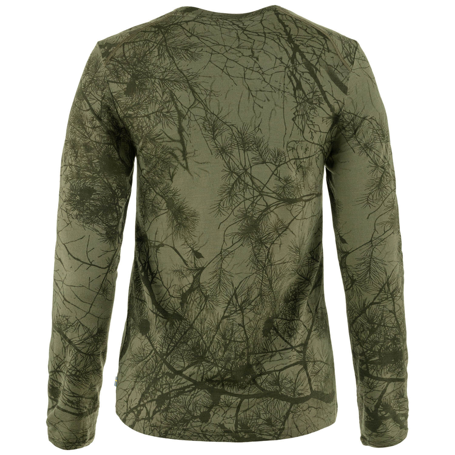  Fjällräven Dames LS-shirt Värmland Wol (Camo Groen)