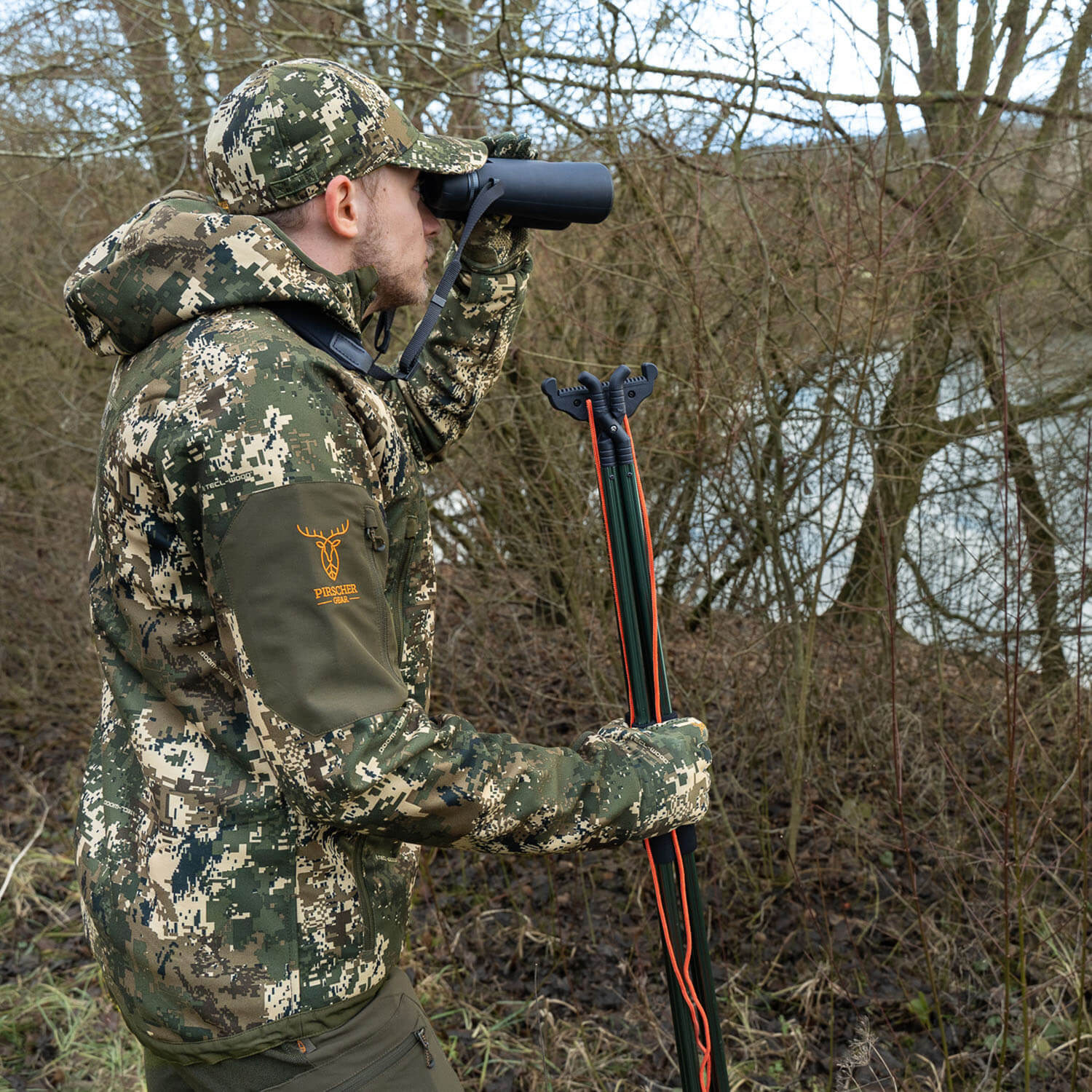  Pirscher Gear Hoodie Fleece- omkeerbare jas (Optimax 2S/Groen)