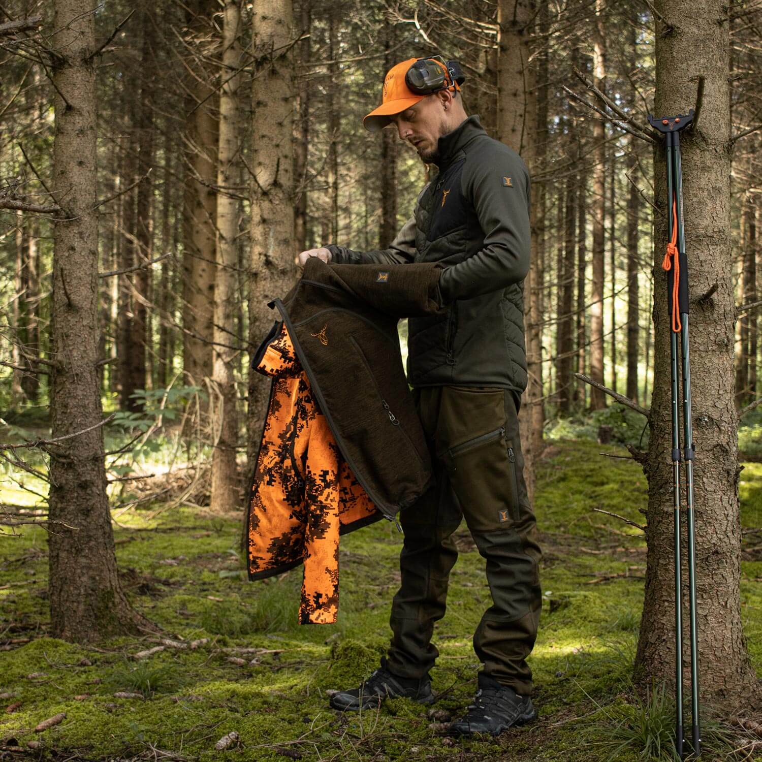 Pirscher Gear Omkeerbare Hoodie Jas (Blaze/Bruin)