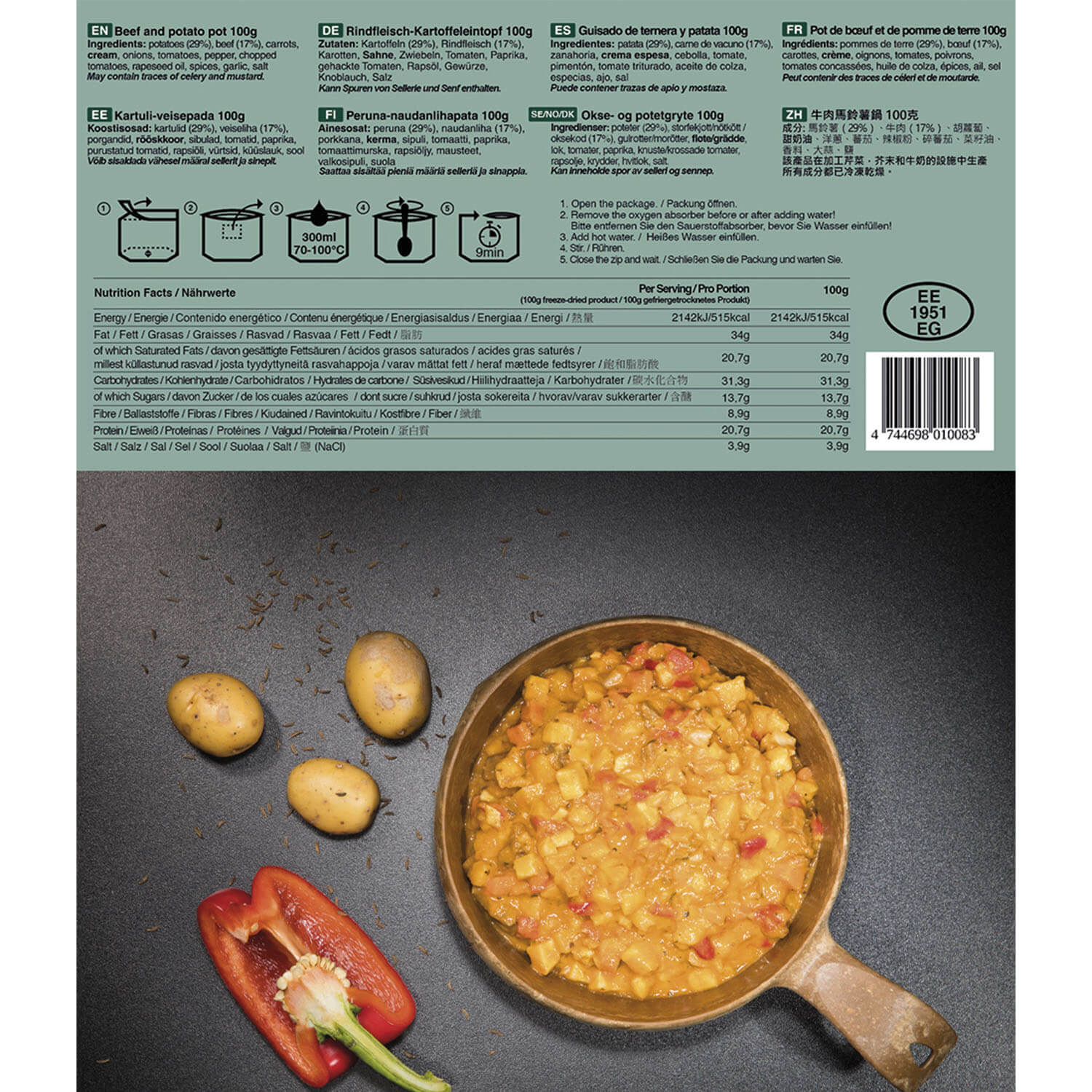 Tactisch Voedselpakket Rundvlees en Aardappel